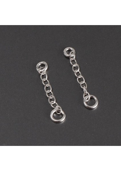 2X2PIECE Kolye Küpe Zincir Uzatıcılar Takı Zinciri Kuyrukları Dıy SILVER1-15MM 2 Adet (Yurt Dışından)