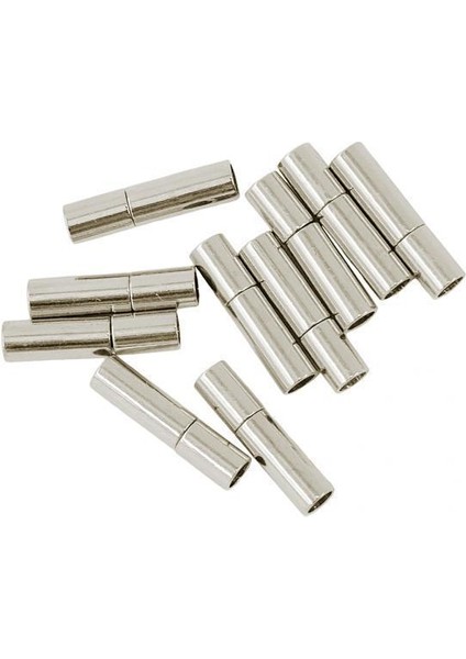 3X10 Set Gümüş Deri Tutkalı Süngü Içinde Push Tube Toka Takı Yapımı 17X4MM 3 Adet (Yurt Dışından)