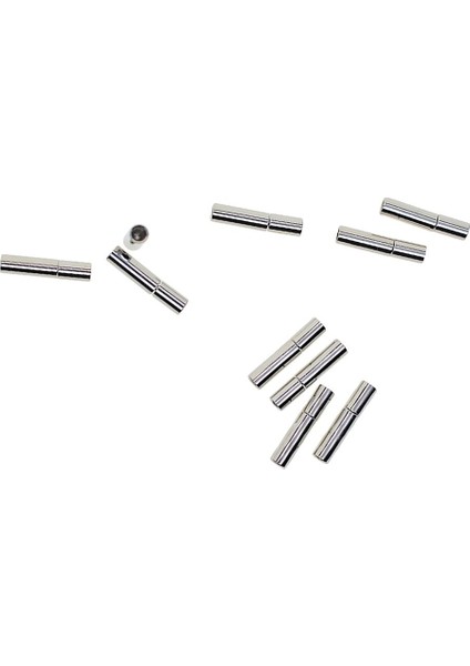 9X10 Set Gümüş Deri Tutkalı Süngü Itme Tüp Toka Takı Yapımı 14X3MM 9 Adet (Yurt Dışından)