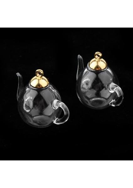 10X2PCS Mini Çaydanlık Boş Cam Dileğiyle Şişe Flakon Kolye Charms Zanaat Altın 10 Adet (Yurt Dışından) fiyatları