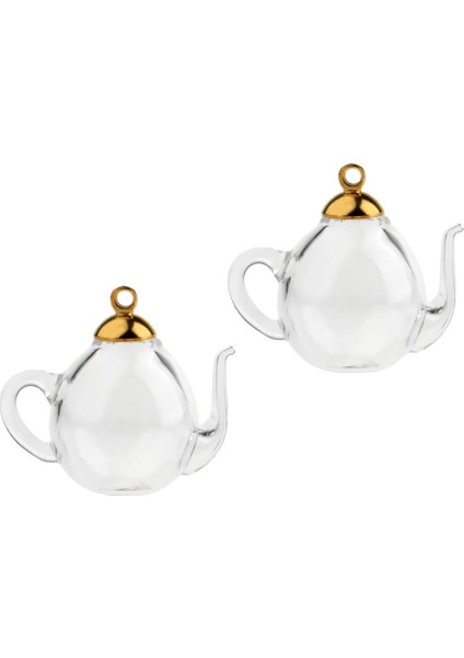 10X2PCS Mini Çaydanlık Boş Cam Dileğiyle Şişe Flakon Kolye Charms Zanaat Altın 10 Adet (Yurt Dışından) modelleri
