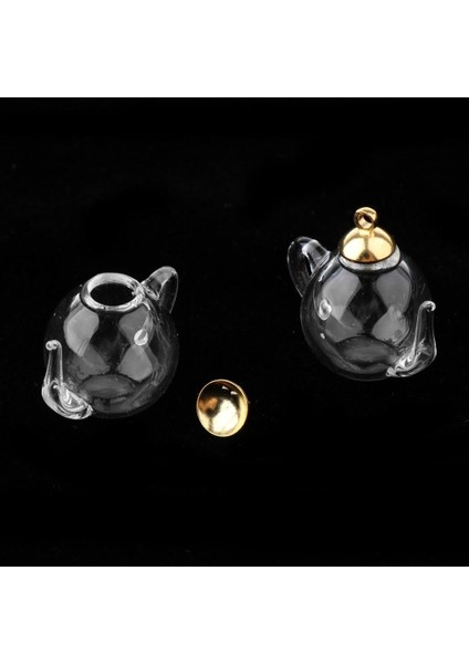 10X2PCS Mini Çaydanlık Boş Cam Dileğiyle Şişe Flakon Kolye Charms Zanaat Altın 10 Adet (Yurt Dışından) indirimleri