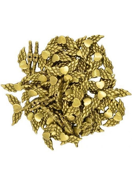 4X50 Parça Antik Bronz Melek Kanat Kalp Spacer Boncuk Takı Dıy Makineleri 4 Adet (Yurt Dışından)