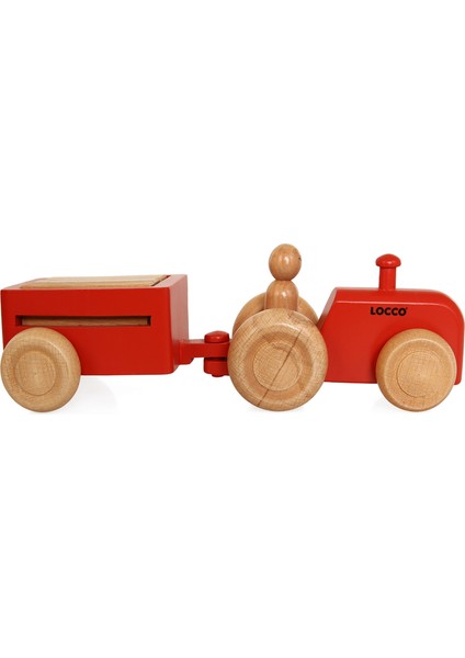 Ahşap Retro Traktör Kırmızı fırsatları