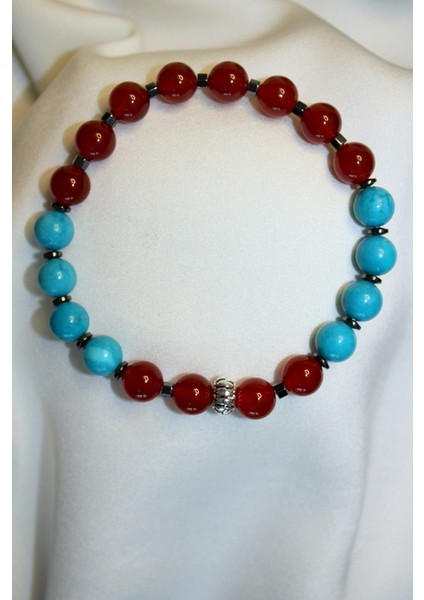 Doğal Akik & Turkuaz Taşlı Bileklik fiyatları