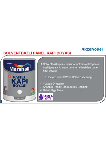 Solvent Bazlı Amerikan Panel Kapı Boyası 2,5 Lt  Çakıl Taşı