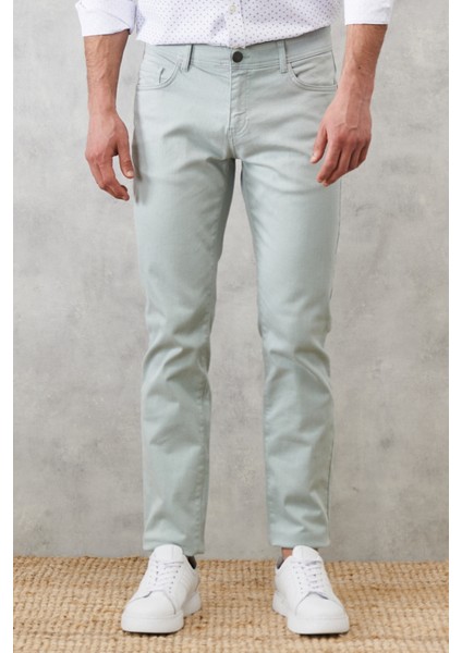 ALTINYILDIZ CLASSICS Erkek Su Yeşili 360 Derece Her Yöne Esneyen Rahat Slim Fit Dar Kesim Pantolon