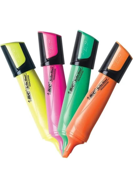 Flat Highlighter Marking Fosforlu Kalem 4 Lü Set