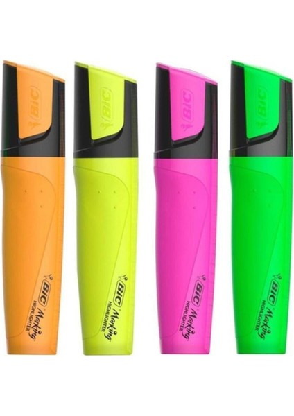 Flat Highlighter Marking Fosforlu Kalem 4 Lü Set