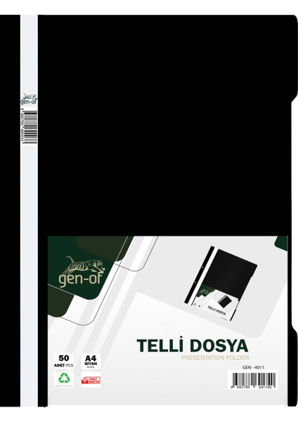 Siyah Telli Dosya A4 50 Li Paket