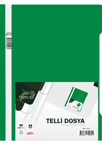 Yeşil Telli Dosya A4 50 Li Paket