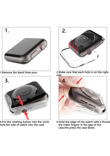 Apple Watch Uyumlu 7 45 mm Önü Kapalı Tasarım Silikon Kılıf - Şeffaf indirimleri