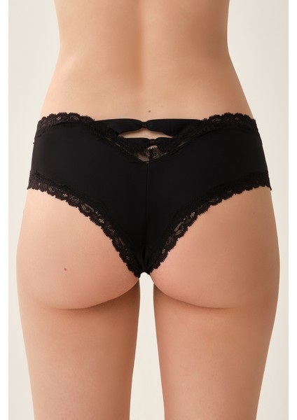 Siyah Dantel Detaylı Micro Kumaş Brazillian fiyatları