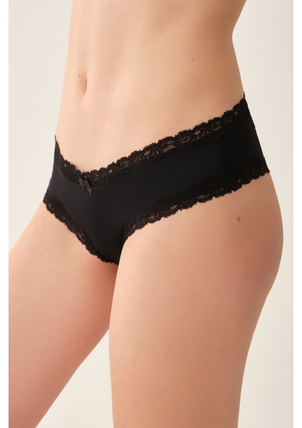 Siyah Dantel Detaylı Micro Kumaş Brazillian modelleri