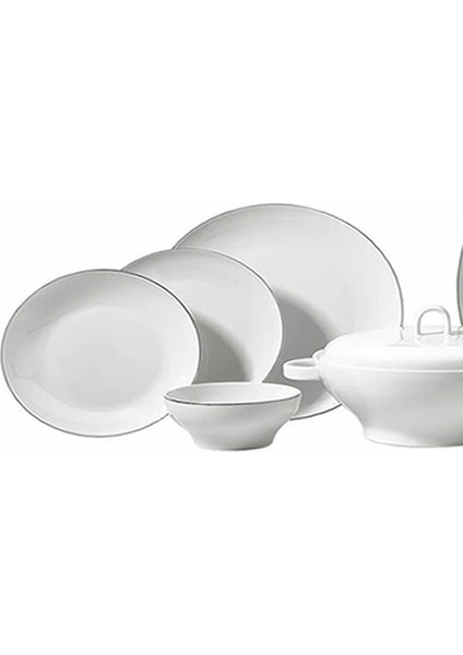 Lidya Collection 60 Parça Platin Yemek Takımı