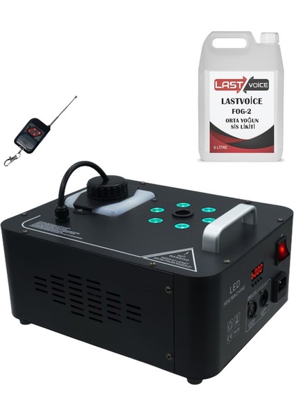 VOLCANO-2000LK Dmx Sis Makinası 2000 Watt LED Işıklı ve Uzaktan Kumandalı (5 Litre Likitli)