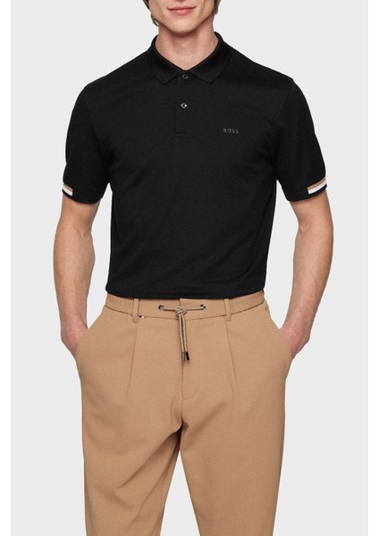 Logolu Regular Fit Düğmeli % 100 Pamuk Polo T Shirt Erkek Polo 50467113 001