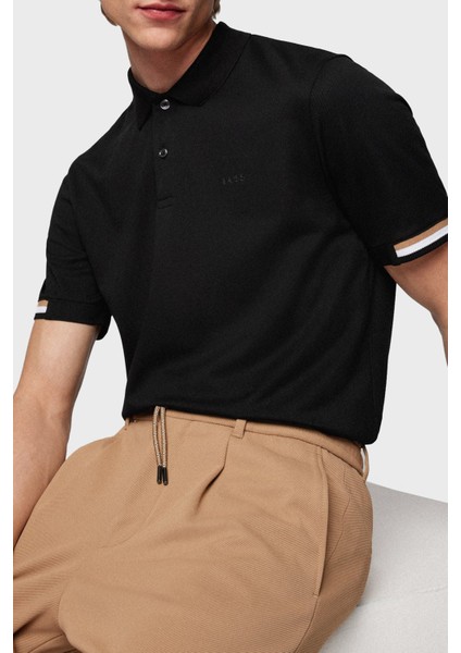 Logolu Regular Fit Düğmeli % 100 Pamuk Polo T Shirt Erkek Polo 50467113 001 fırsatları