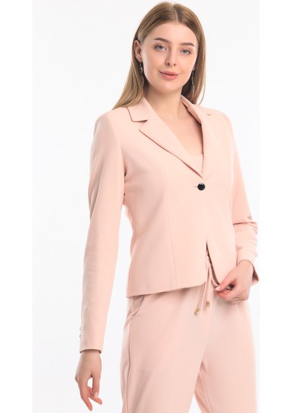 Blazzer Scuba Astarlı Ceket | CKT33437 Pudra fiyatları