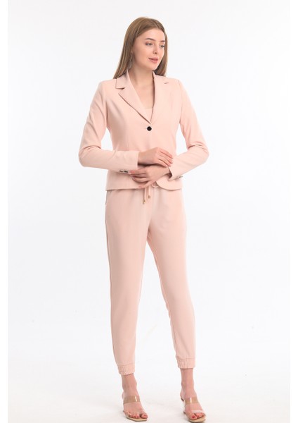 Blazzer Scuba Astarlı Ceket | CKT33437 Pudra modelleri