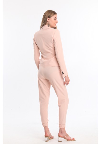 Blazzer Scuba Astarlı Ceket | CKT33437 Pudra fırsatları