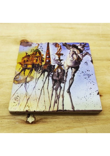 Salvador Dali Set 5 - Çay/kahve Fincanı-Traverten Bardak Altlığı-Kalem-Defter-Kanvas Çanta modelleri