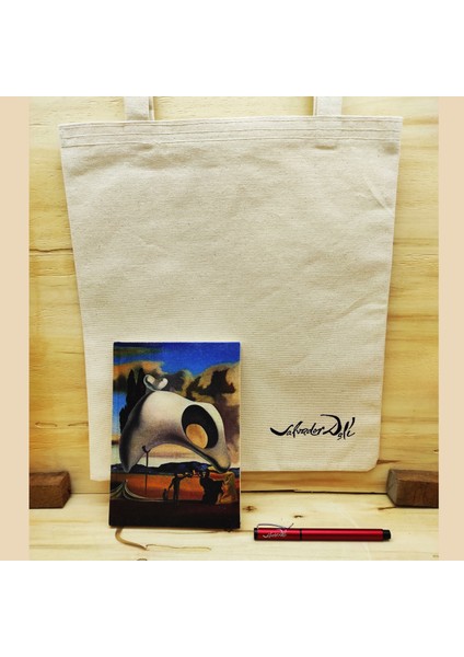 Salvador Dali Set 7 - Defter-Kalem-Kanvas Çanta 3