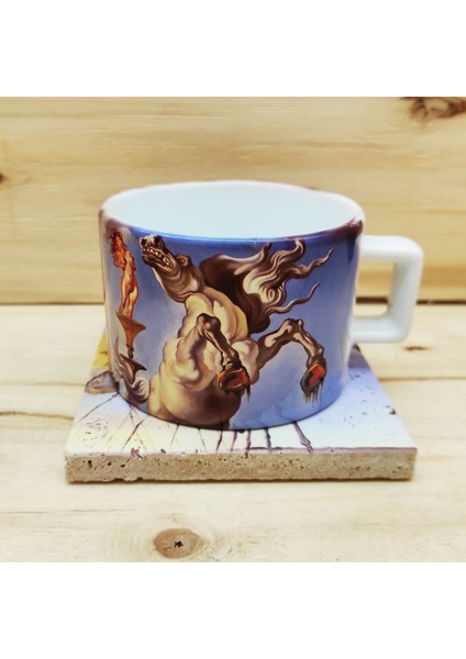 Salvador Dali Set 4 - Çay/kahve Fincanı-Traverten Bardak Altlığı 2
