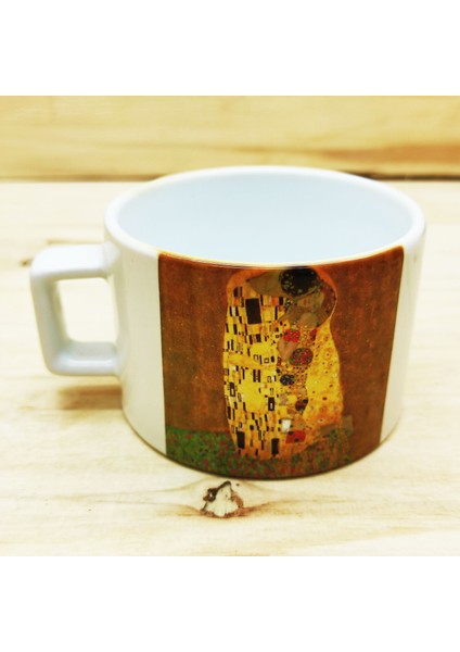 Gustav Klimt Set 5 - Çay/kahve Fincanı-Traverten Bardak Altlığı-Kalem-Defter-Kanvas Çanta 1