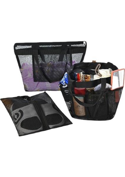 Taşınabilir 3 Parçalı Set 8 Cep Banyo Örgü Plaj, Saklama, Seyahat, Ayakkabı Çantası (Yurt Dışından)