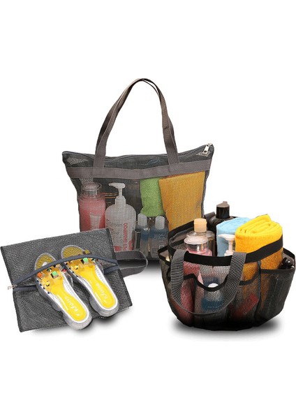 Taşınabilir 3 Parçalı Set 8 Cep Banyo Örgü Plaj, Saklama, Seyahat, Ayakkabı Çantası (Yurt Dışından)