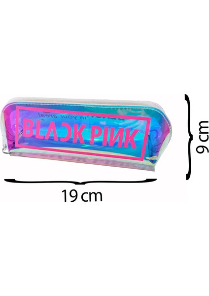 Siyah Blackpink Sırt Okul Çantası ve Hologram Kalemlik Ikili Set modelleri