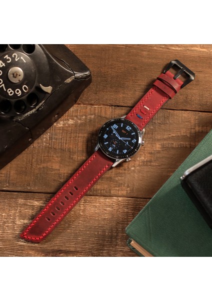 Huawei Watch Deri Kordon Watch GT5 / GT4 Gt 2 3 4 5 Pro 46mm Se 2e Elite Gt2 E Gt2e Gt2pro Gt3 Pro Gt3pro Huawei Watch 4 Pro Ultimate Deri Kordon Kayış 46 22mm Kırmızı modelleri