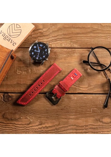 Huawei Watch Deri Kordon Watch GT5 / GT4 Gt 2 3 4 5 Pro 46mm Se 2e Elite Gt2 E Gt2e Gt2pro Gt3 Pro Gt3pro Huawei Watch 4 Pro Ultimate Deri Kordon Kayış 46 22mm Kırmızı