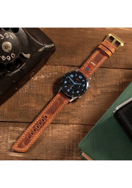 Huawei Watch Deri Kordon 46mm Watch GT5 / GT4 Gt 2 3 4 5 Pro Se 2e Elite Gt2 E Gt2e Gt2pro Gt3 Pro Gt3pro Huawei Watch 4 Pro Ultimate Deri Kordon Kayış 46 22mm Hardal fiyatları