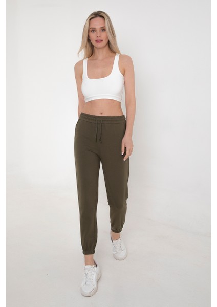 Kadın Beli ve Paçası Lastikli Eşofman Altı