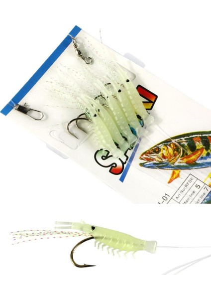 Profısher 5 Adet Silikon Simli Bıyık Fosforlu Karides Olta 17 fiyatları