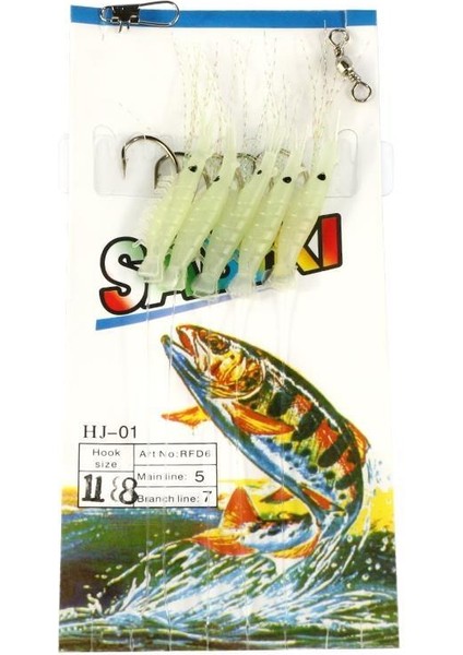 Profısher 5 Adet Silikon Simli Bıyık Fosforlu Karides Olta 17 modelleri