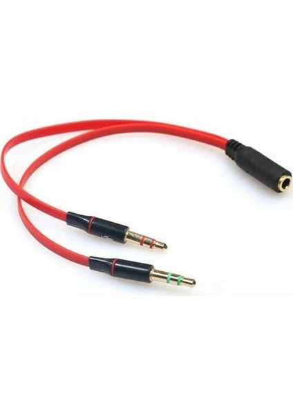 Kulaklık Mikrofon Ayırıcı Splitter 2x3.5 mm Yüksek Kalite Stereo Kablo