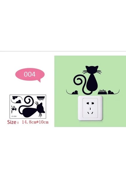 004 Dıy Yaratıcı Siyah Kedi Aşk Karikatür Çıkarılabilir Anahtarı Çıkartmalar Pvc Duvar Sticker Vinil Çıkartması Ev Dekorasyonu Çıkartması Soket Yapıştırın (Yurt Dışından)