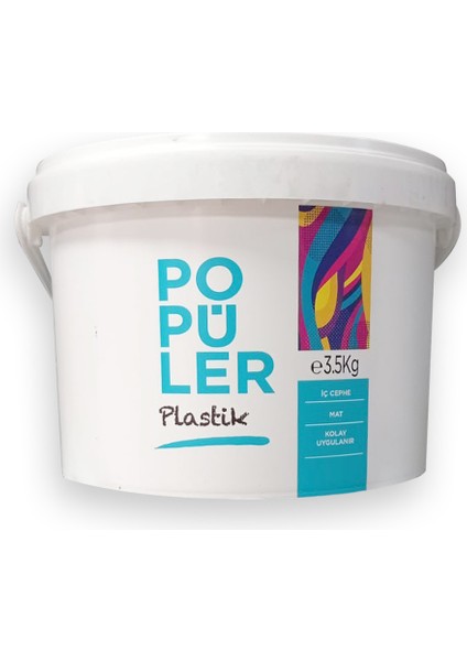 Popüler Plastik Mat Duvar Boyası 3.5 kg