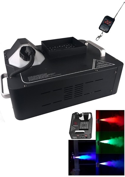 VOLCANO-2500LK Dmx Sis Makinası 2500 Watt LED Işıklı Uzaktan Kumandalı (5 Litre Likitli)