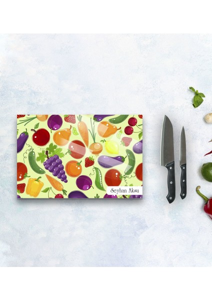 Kişiye Özel Cam Kesme ve Sunum Tablası 20X30CM Model 6