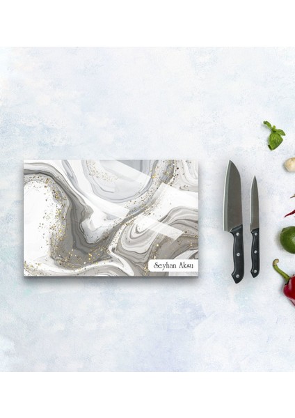 Kişiye Özel Cam Kesme ve Sunum Tablası 20X30CM Model 30