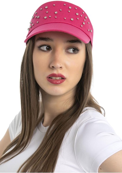 Saria Moda Taşlı Tenisçi Siyah Şapka