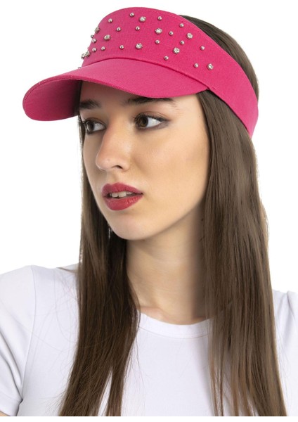Saria Moda Taşlı Tenisçi Siyah Şapka