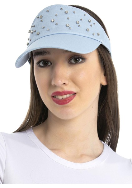 Saria Moda Taşlı Mavi Tenisci Şapka