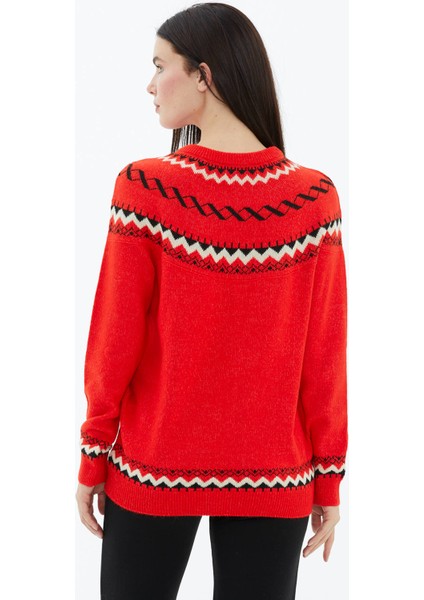 Sıfır Yaka Triko Kazak - Kırmızı fırsatları