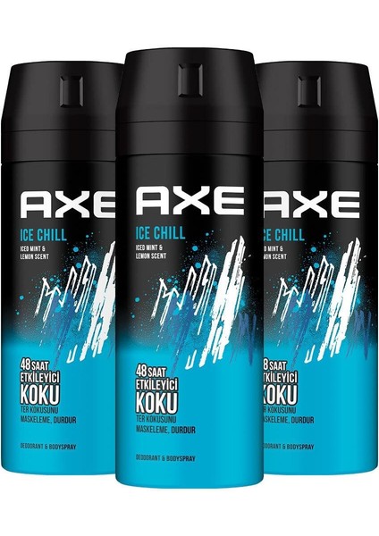 Axe Ice Chill Erkek Deodorant 150 ml 3'lü Set