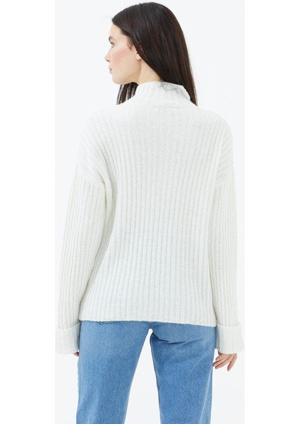 Yarım Balıkçı Yaka Düğmeli Kazak - Kemik fırsatları